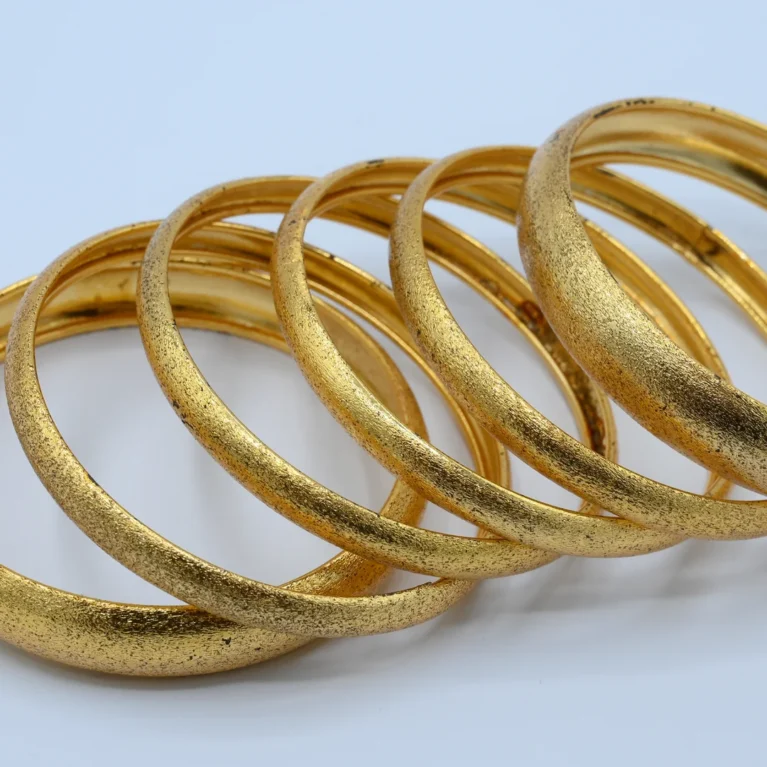 Gold Plain Brushed Bangles