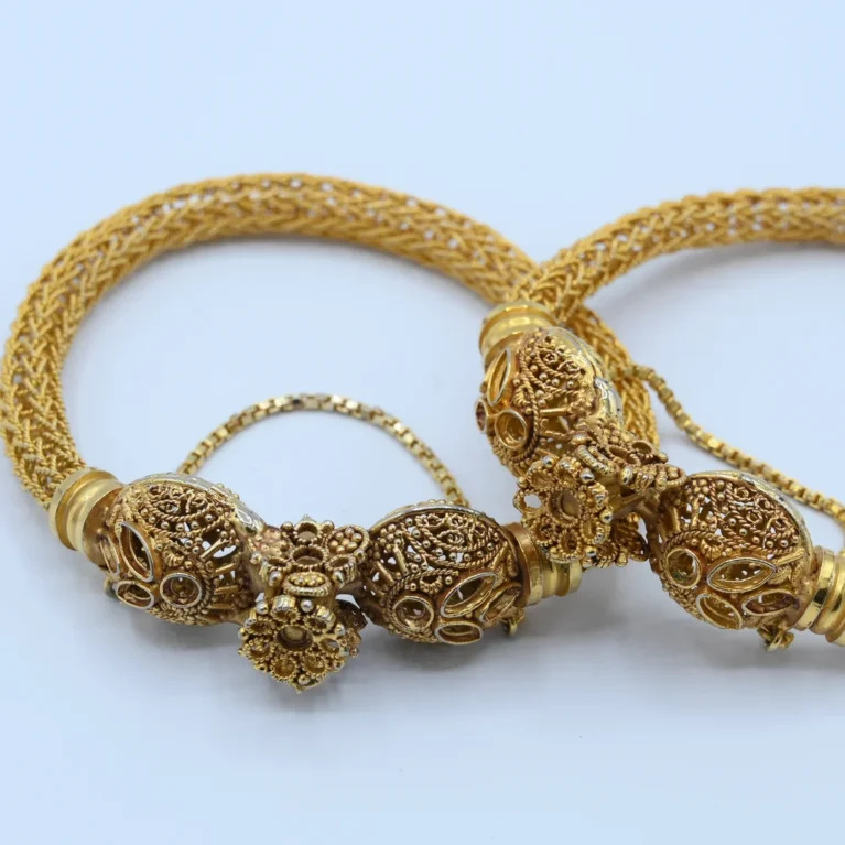 Gold Filigree Beaded Bangles