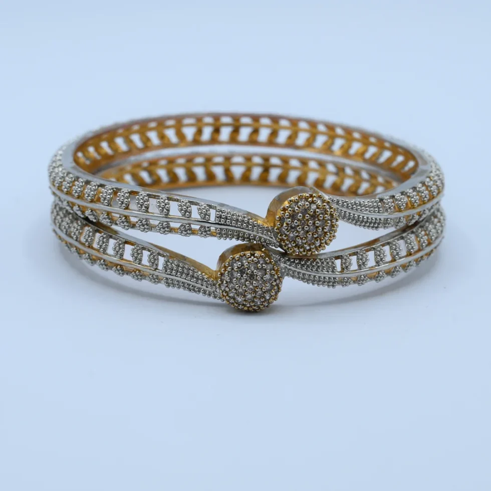 Two-Tone Stone Cluster Bangles
