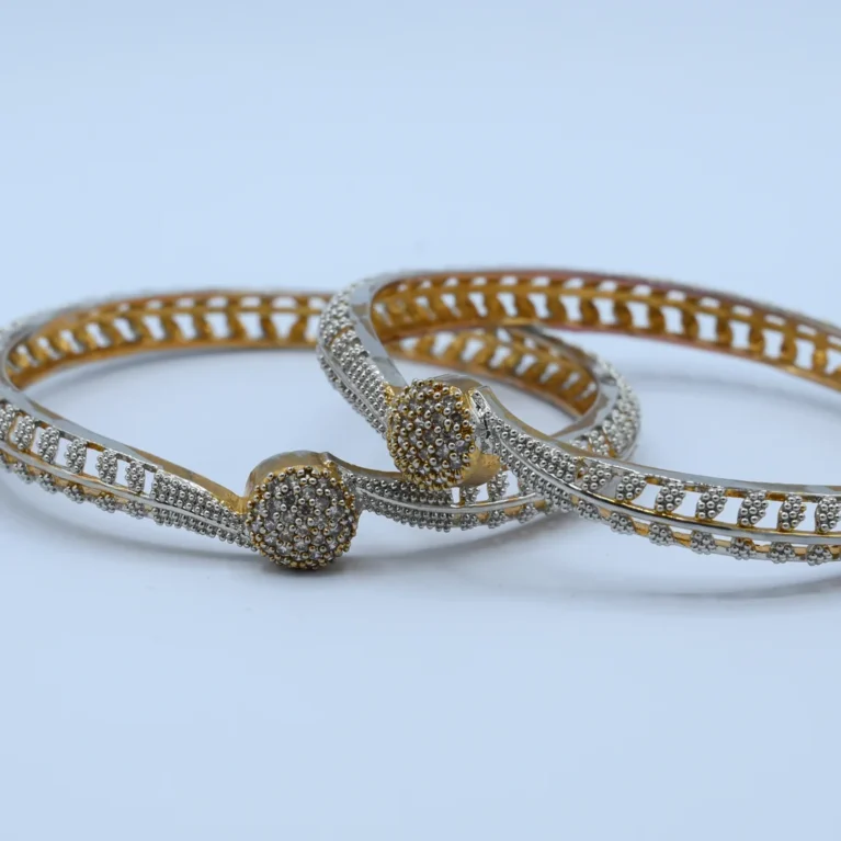 Two-Tone Stone Cluster Bangles