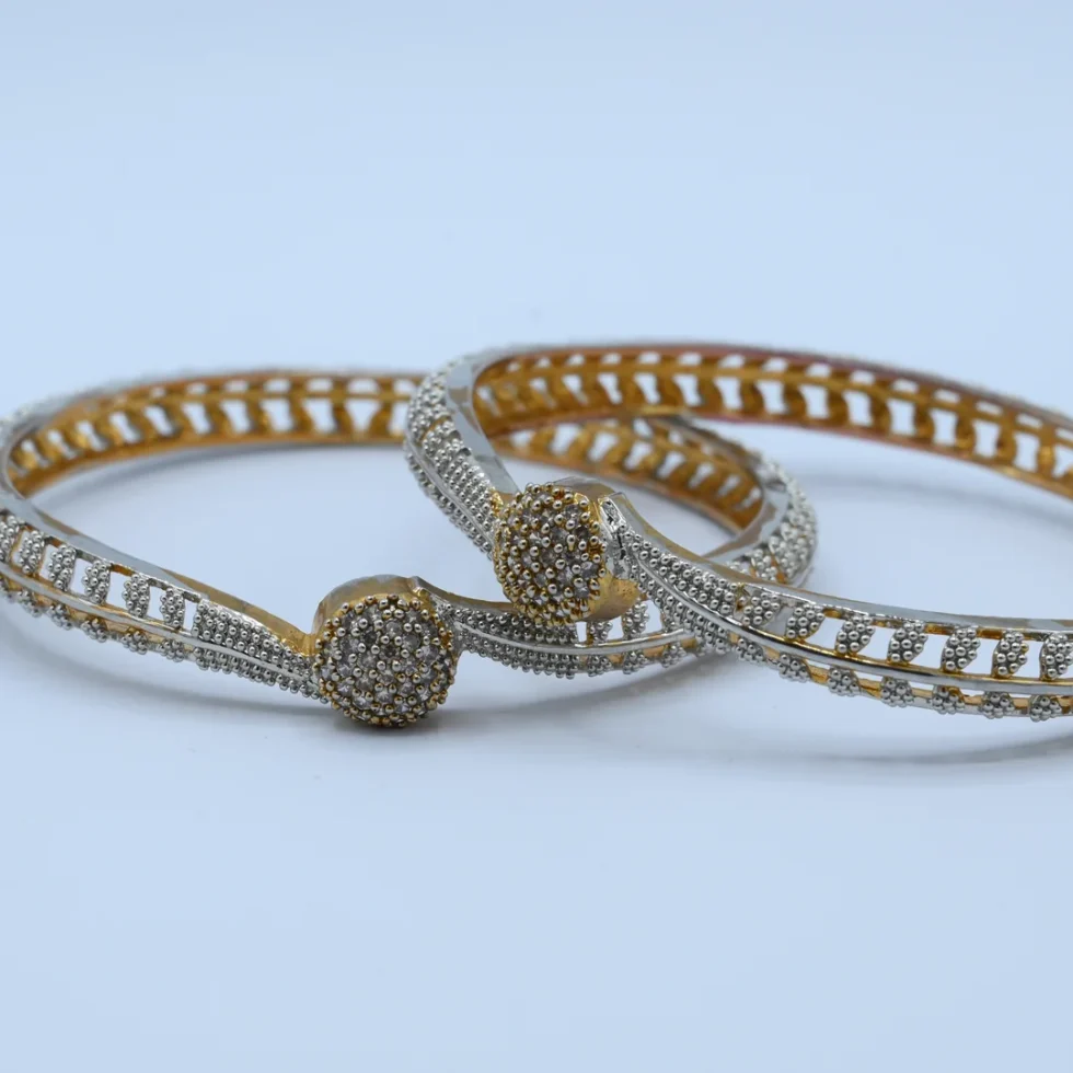 Two-Tone Stone Cluster Bangles
