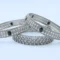 Silver Stone Wide Bangle Set