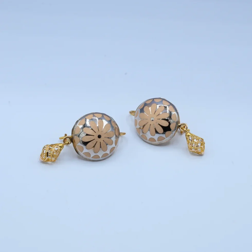 Gold Floral Two-Tone Locket Set