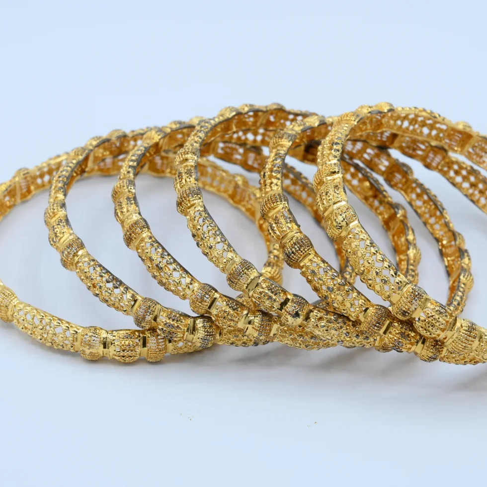 Gold Filigree Beaded Bangles