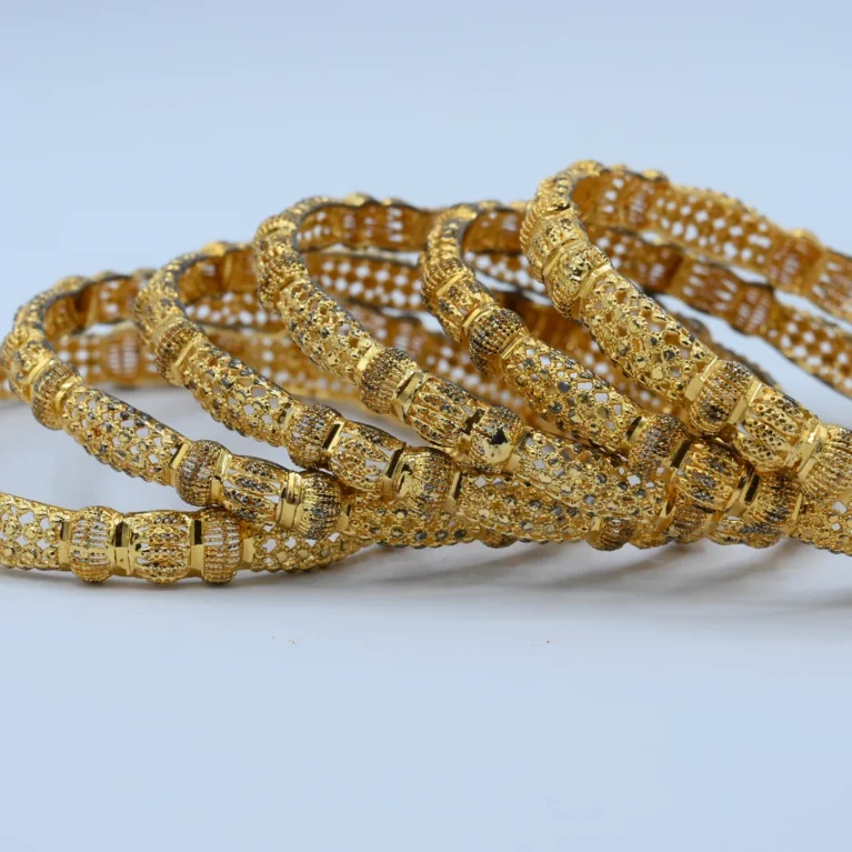 Gold Filigree Beaded Bangles