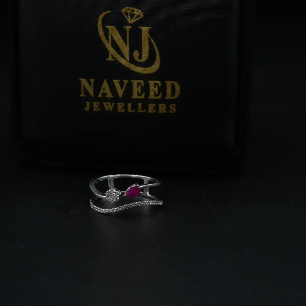 Diamond Ruby Wave Ring