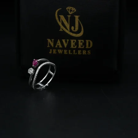 Diamond Ruby Wave Ring