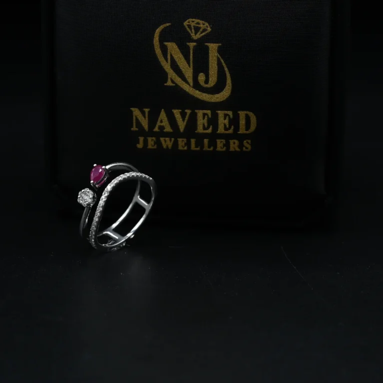 Diamond Ruby Wave Ring