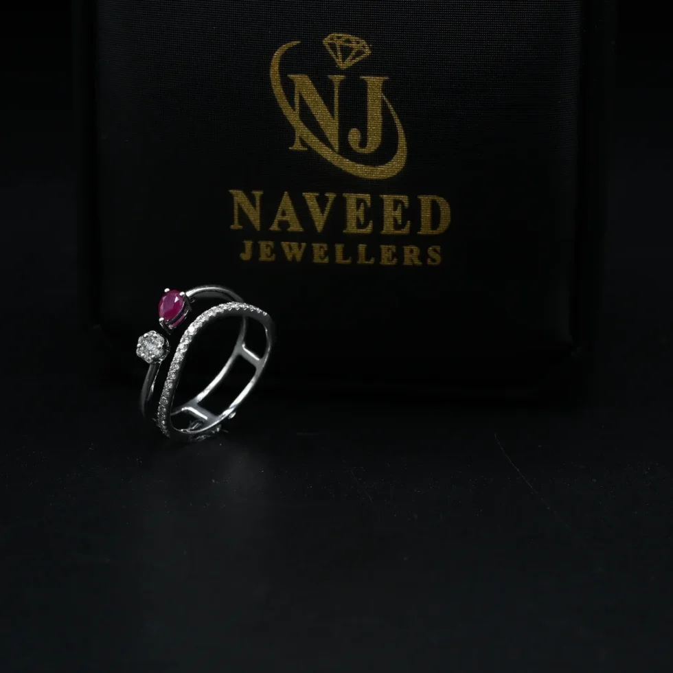 Diamond Ruby Wave Ring