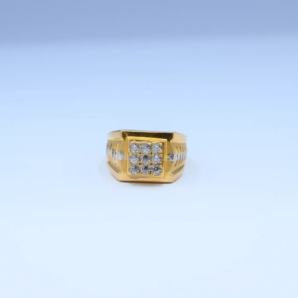 Gold Stone Square Men's rings