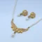 Gold Pearl Leaf Design Locket Set