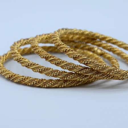 Gold Twisted Rope Single Bangle