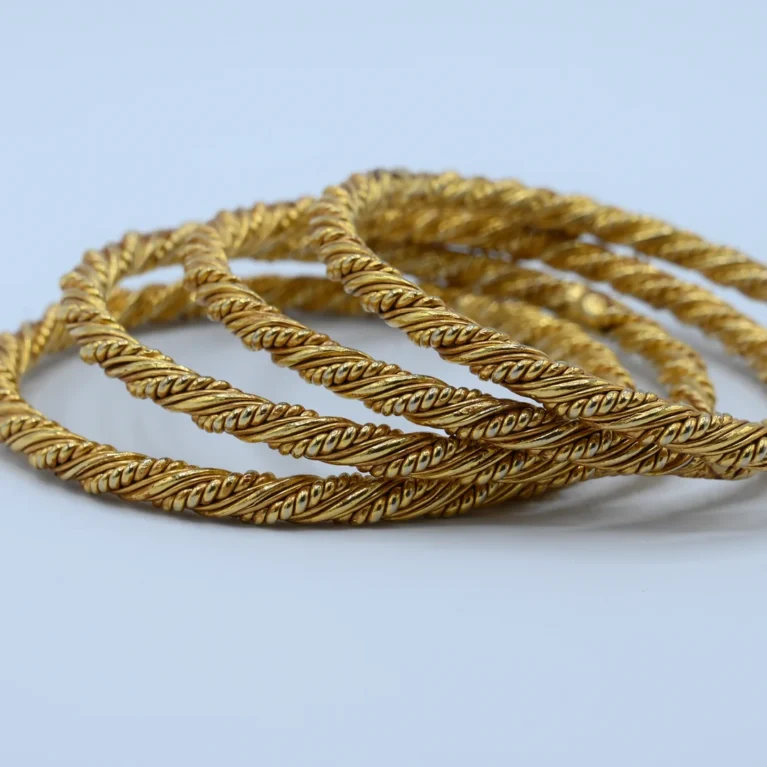 Gold Twisted Rope Single Bangle