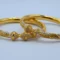 Gold Two-Tone Beaded Bangles