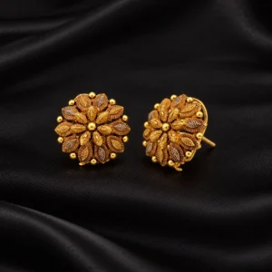 Mehrpatra Gold Floral Ear Studs