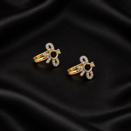 Mirabelle Bow Gold Hoops