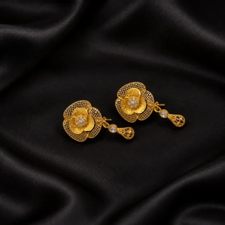 Gulnara Blossom Gold Drop Earrings