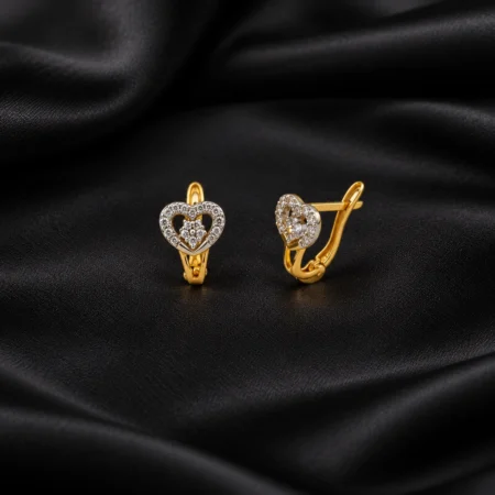 Amora Heart Gold Hoops